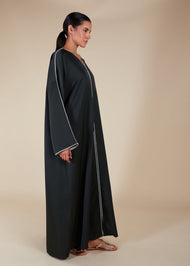 Zip Front Abaya Olive