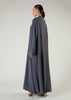 Two Piece Open Abaya With Slip Dusty Blue