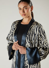 Ink Print Satin Kimono