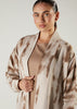 Beige & Brown Open Abaya