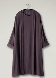 Girls Two Piece Open Abaya With Slip Mauve