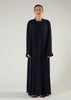 Two Piece Open Abaya with Slip Navy