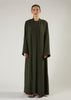 Two Piece Open Abaya with Slip Khaki