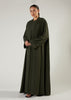 Two Piece Open Abaya with Slip Khaki