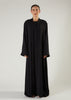 Two Piece Open Abaya with Slip Black