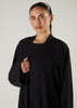 Two Piece Open Abaya with Slip Black