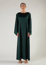 Satin Abaya Green