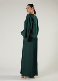 Satin Abaya Green