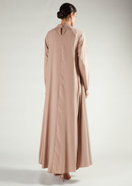 High Neck Abaya Nude