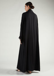 Textured Open Abaya Black