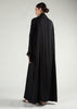 Textured Open Abaya Black
