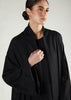 Textured Open Abaya Black