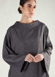 Boat Neck Abaya Charcoal