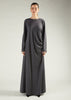Side Pleat Abaya Charcoal