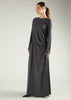 Side Pleat Abaya Charcoal