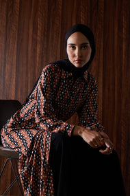 Black & Brown Print Maxi