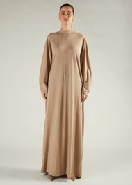 Turtle Neck Abaya Pewter