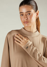 Turtle Neck Abaya Pewter