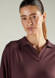 Casual Polo Abaya Brown