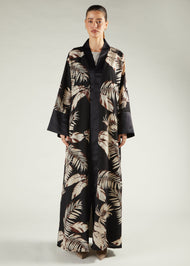 Leaf Print Open Abaya