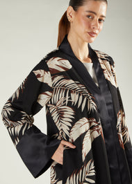 Leaf Print Open Abaya