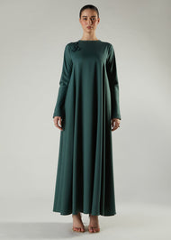 Crochet Flare Abaya Green