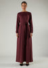 Skirt Pleat Abaya Plum