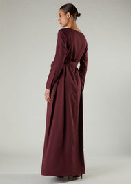 Skirt Pleat Abaya Plum