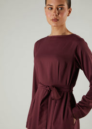 Skirt Pleat Abaya Plum
