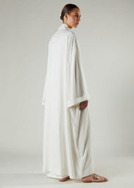 Open Abaya Milky White