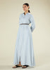 Sky Blue Cotton Maxi Shirt