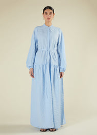 aab modest wear soft cotton shirted maxi dress reviews Fan Sleeve Maxi White