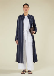 Pinstripe Maxi Shirt Navy