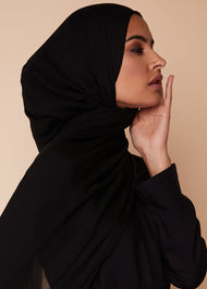 Black Chiffon Silk Hijab | Aab Modest Wear 