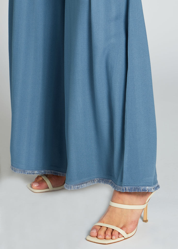 Mid Flare Fringe Trousers Blue | Trousers | Aab Modest Wear – Aab INT