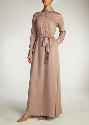 A Line Abaya Nude | Abayas | Aab Modest Wear