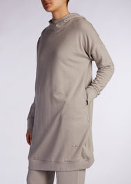 Mid Length Cotton Hoody Grey | Aab Modest Activewear