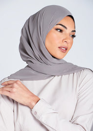 Grey Crepe Hijab