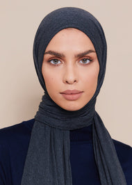 Premium Jersey Hijab Charcoal