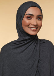 Premium Jersey Hijab Darkest Grey